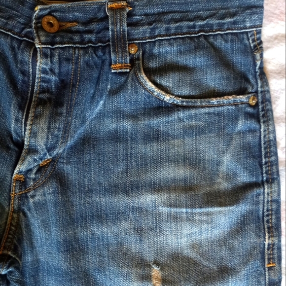 Levi's Low Boot Cut Vintage Distressed Blue Jeans - Picture 7 of 16